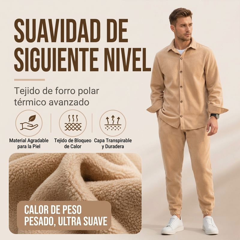 ⏰🔥 ¡OFERTA 50% OFF! 🧥✨ Conjunto de descanso de camisa y pantalón cómodo y cálido para hombre