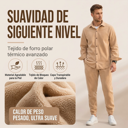 ⏰🔥 ¡OFERTA 50% OFF! 🧥✨ Conjunto de descanso de camisa y pantalón cómodo y cálido para hombre