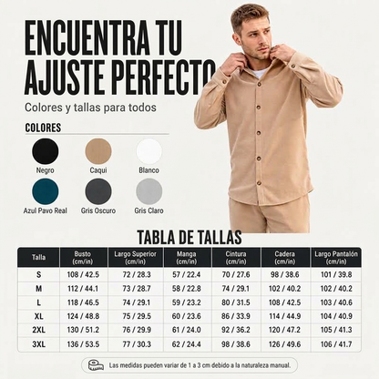⏰🔥 ¡OFERTA 50% OFF! 🧥✨ Conjunto de descanso de camisa y pantalón cómodo y cálido para hombre