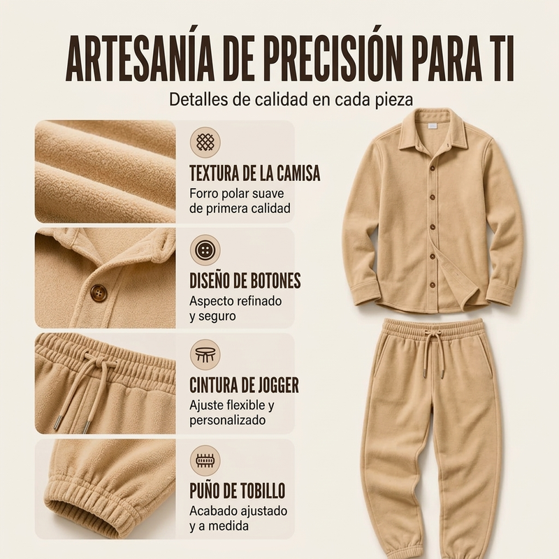 ⏰🔥 ¡OFERTA 50% OFF! 🧥✨ Conjunto de descanso de camisa y pantalón cómodo y cálido para hombre