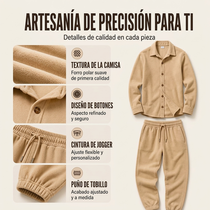 ⏰🔥 ¡OFERTA 50% OFF! 🧥✨ Conjunto de descanso de camisa y pantalón cómodo y cálido para hombre
