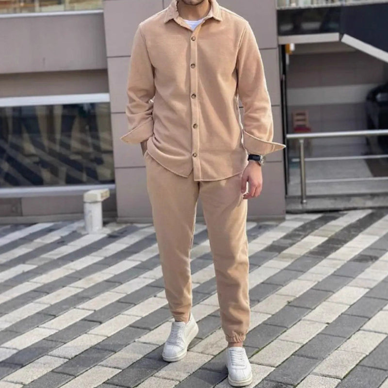 ⏰🔥 ¡OFERTA 50% OFF! 🧥✨ Conjunto de descanso de camisa y pantalón cómodo y cálido para hombre