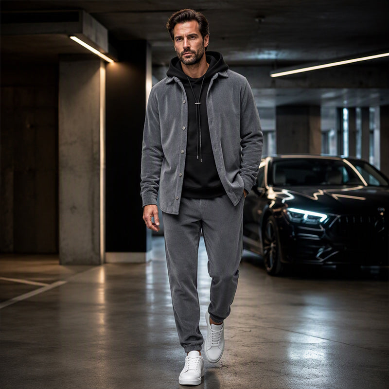 ⏰🔥 ¡OFERTA 50% OFF! 🧥✨ Conjunto de descanso de camisa y pantalón cómodo y cálido para hombre
