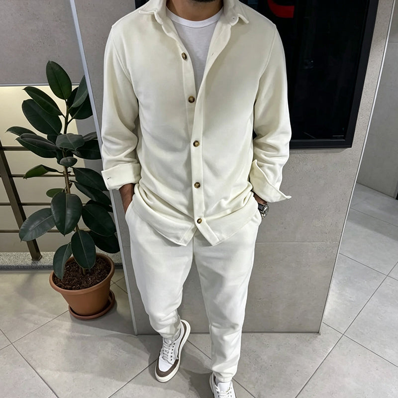 ⏰🔥 ¡OFERTA 50% OFF! 🧥✨ Conjunto de descanso de camisa y pantalón cómodo y cálido para hombre