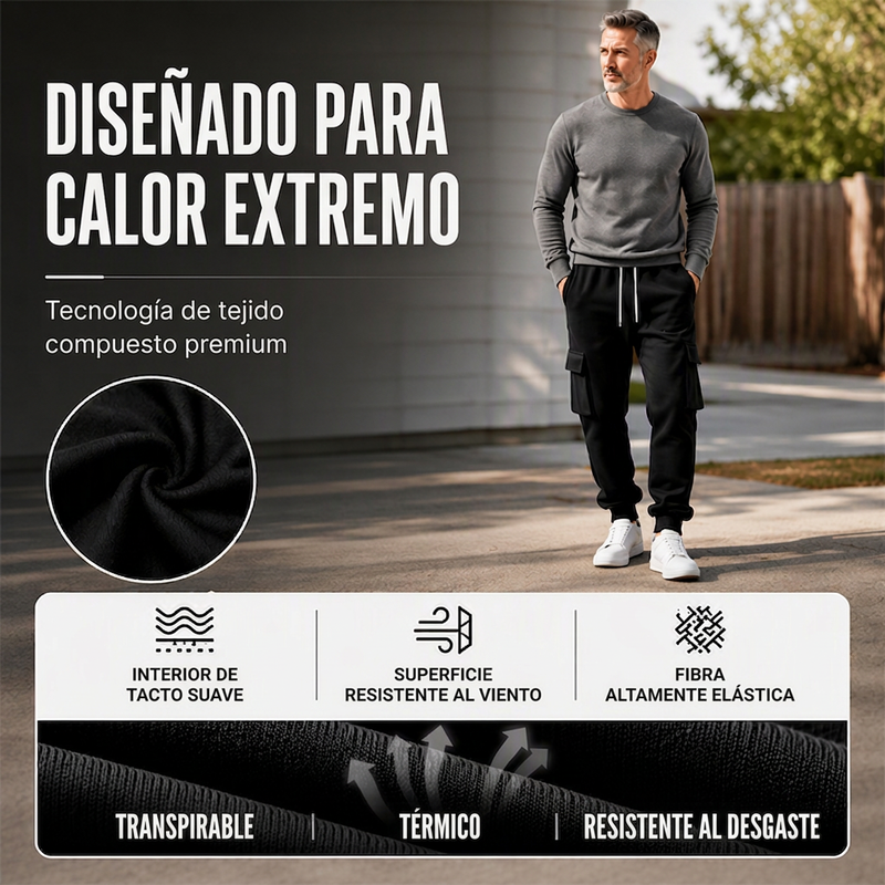 ⏰🔥 ¡OFERTA 50% OFF! 🧥✨Pantalones jogger cargo holgados para hombre con cordón