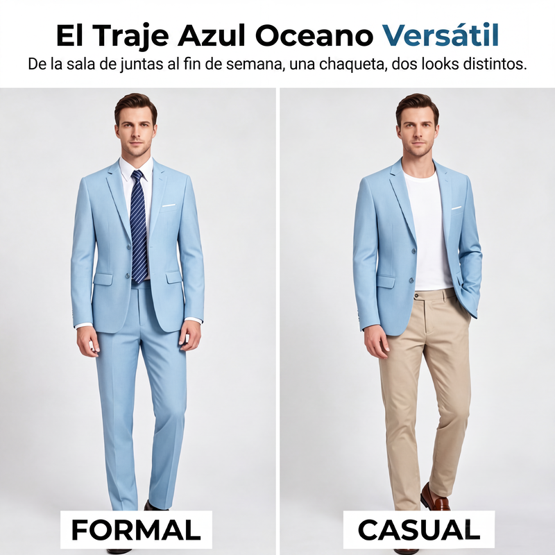 ⏰🔥 ¡OFERTA 50% OFF! 🧥✨Conjunto de traje de negocios de corte moderno de 2 piezas para hombre