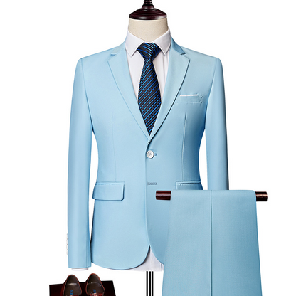 ⏰🔥 ¡OFERTA 50% OFF! 🧥✨Conjunto de traje de negocios de corte moderno de 2 piezas para hombre