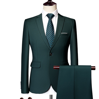 ⏰🔥 ¡OFERTA 50% OFF! 🧥✨Conjunto de traje de negocios de corte moderno de 2 piezas para hombre