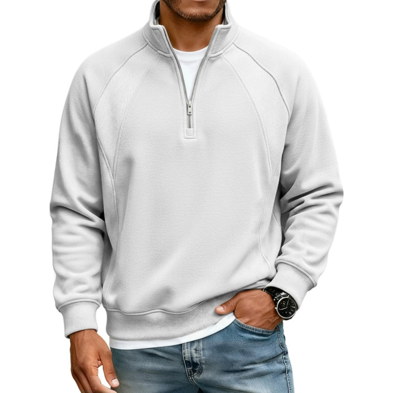 Sudadera informal cálida de hombre con media cremallera