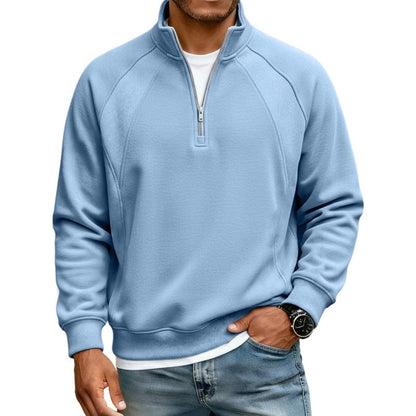 Sudadera informal cálida de hombre con media cremallera