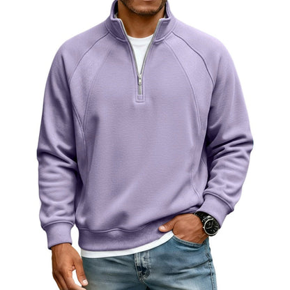 Sudadera informal cálida de hombre con media cremallera