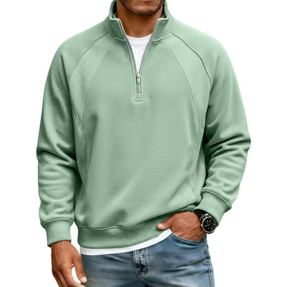 Sudadera informal cálida de hombre con media cremallera
