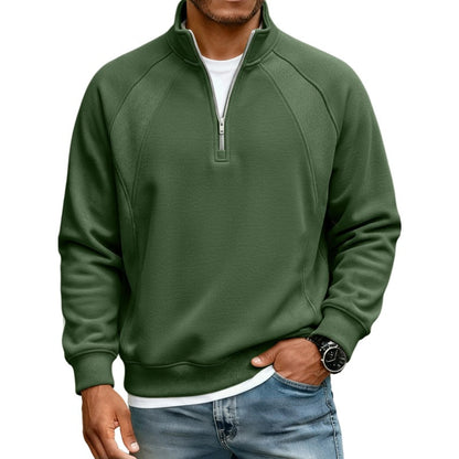 Sudadera informal cálida de hombre con media cremallera