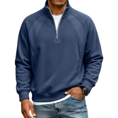 Sudadera informal cálida de hombre con media cremallera