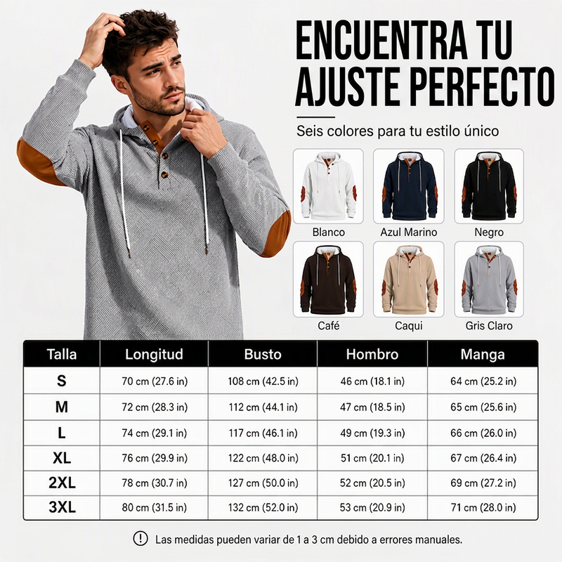 Sudadera con capucha de jacard casual para hombre