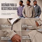 Sudadera con Capucha y Media Cremallera Efecto Mezclilla para Hombre - vista 3