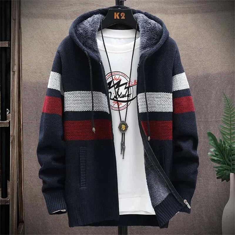 Sudadera con Capucha a Rayas para Hombre Forrada - vista 2