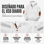 Sudadera Jacquard con Capucha y Botones para Hombre - vista 2