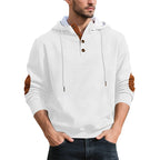 Sudadera Jacquard con Capucha y Botones para Hombre en color blanco
