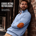 Sudadera Jacquard Retro para Hombre con Cuello Alto y Coderas - vista 3