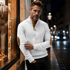 Sudadera Jacquard Retro para Hombre con Cuello Alto y Coderas - vista 8