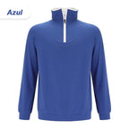 Sudadera de Hombre con Media Cremallera y Cuello Alto en color azul