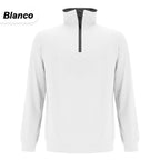 Sudadera de Hombre con Media Cremallera y Cuello Alto en color blanco