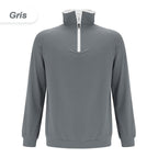 Sudadera de Hombre con Media Cremallera y Cuello Alto en color gris