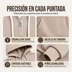 Sudadera de Pana con Capucha y Media Cremallera para Hombre - vista 2