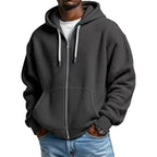 Sudadera Waffle con Capucha y Cierre para Hombre en color negro