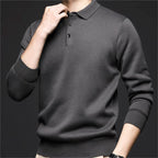 Suéter Camisero con Solapa para Hombre Acolchado en color gris-marrón