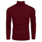 Suéter de Cuello Alto para Hombre Slim Fit en color borgoña