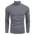 Suéter de Cuello Alto para Hombre Slim Fit en color gris oscuro