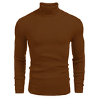 Suéter de Cuello Alto para Hombre Slim Fit en color marrón