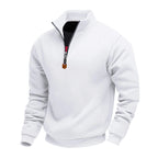 Suéter de Cuello Alto con Media Cremallera para Hombre en color blanco