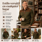Suéter de Punto con Media Cremallera y Detalles de Pana para Hombre - vista 6