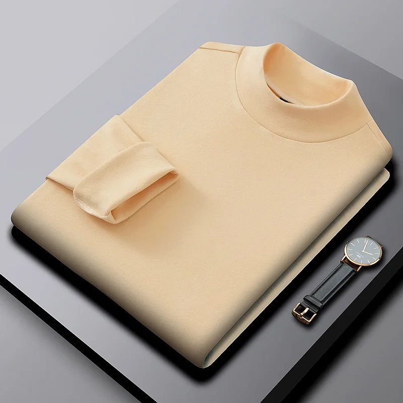 Suéter de Medio Cuello Alto para Hombre Reversible en color albaricoque