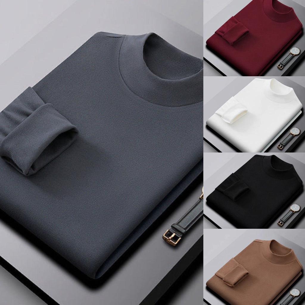 Suéter de Medio Cuello Alto para Hombre Reversible en color gris