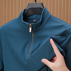 Suéter de Punto con Media Cremallera para Hombre Textura Cuadros - vista 4