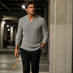 Suéter de Punto a Rayas para Hombre Cuello V Manga Larga - vista 2