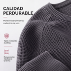 Suéter de Punto Waffle para Hombre Cuello Redondo - vista 5