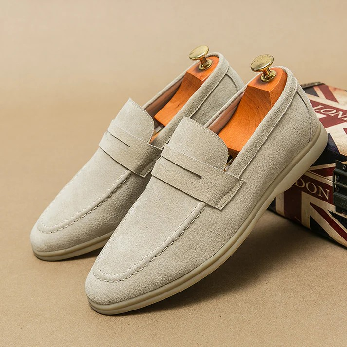Mocasines de Ante para Hombre con Suela Ligera – Marrón, Beige o Negro