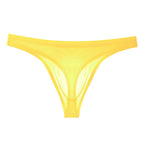 Tanga de Seda Fría Ultraligera para Hombre en color amarillo