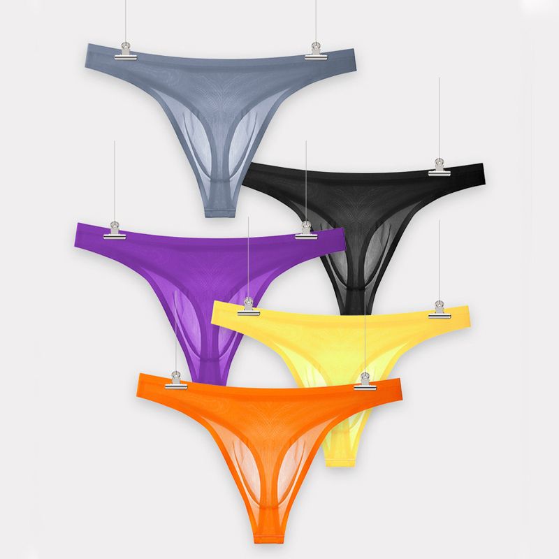 Tanga de Seda Fría Ultraligera para Hombre en color paquete de 5 (todos los colores)
