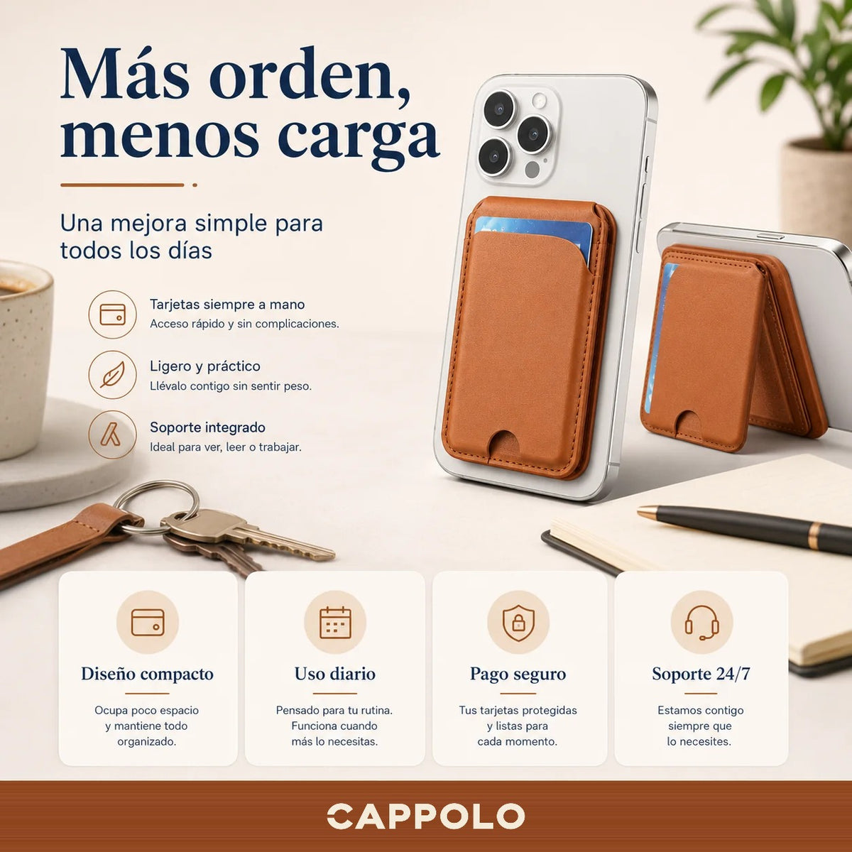 Tarjetero magnético Cappolo - más orden, menos carga