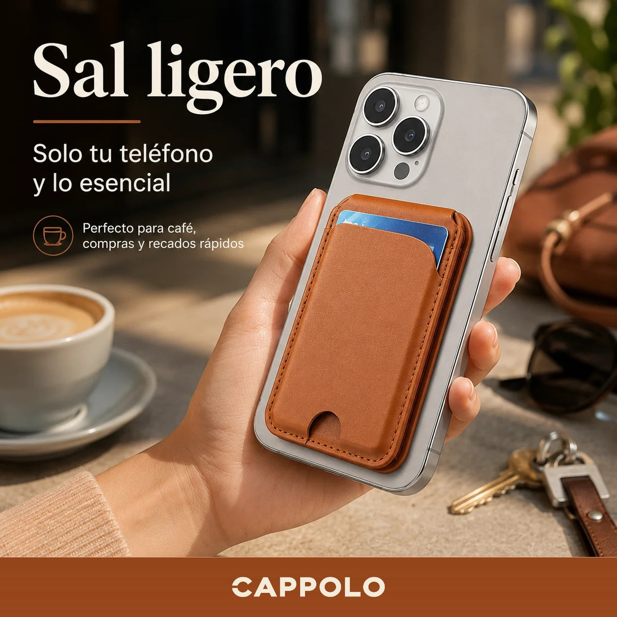 Tarjetero magnético Cappolo en uso diario