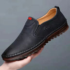 Tenis Casuales de Piel para Hombre Transpirables y Antideslizantes en color negro