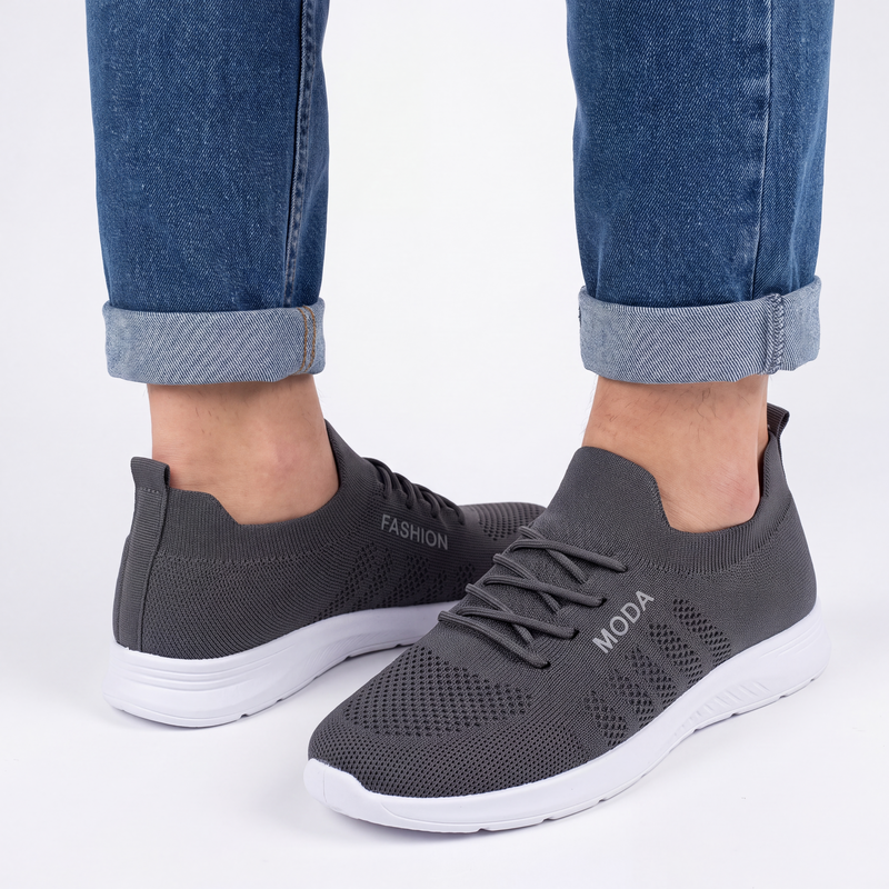Tenis para Correr Transpirables para Hombre Sin Agujetas en color gris