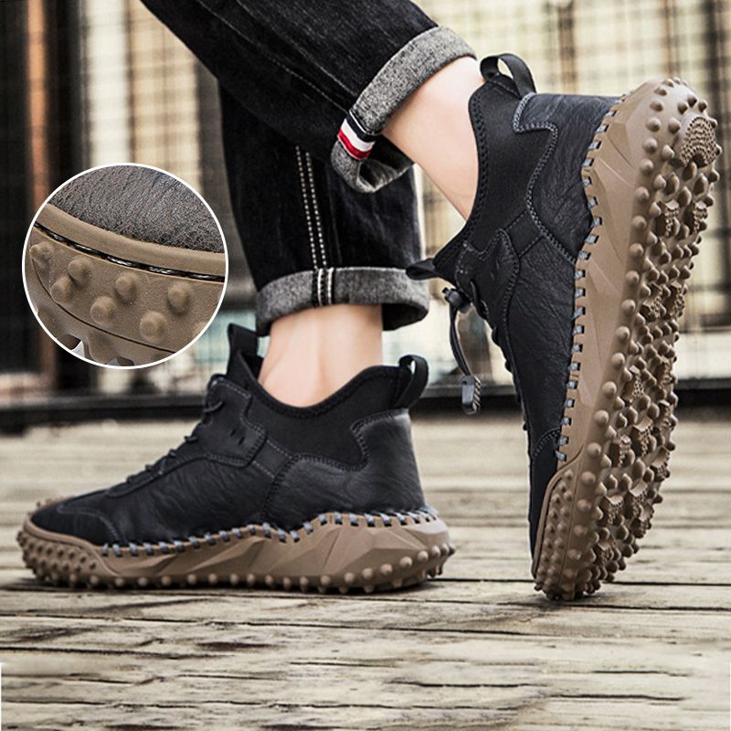 Tenis de Piel Cosidos a Mano para Hombre Todo Terreno - vista 10