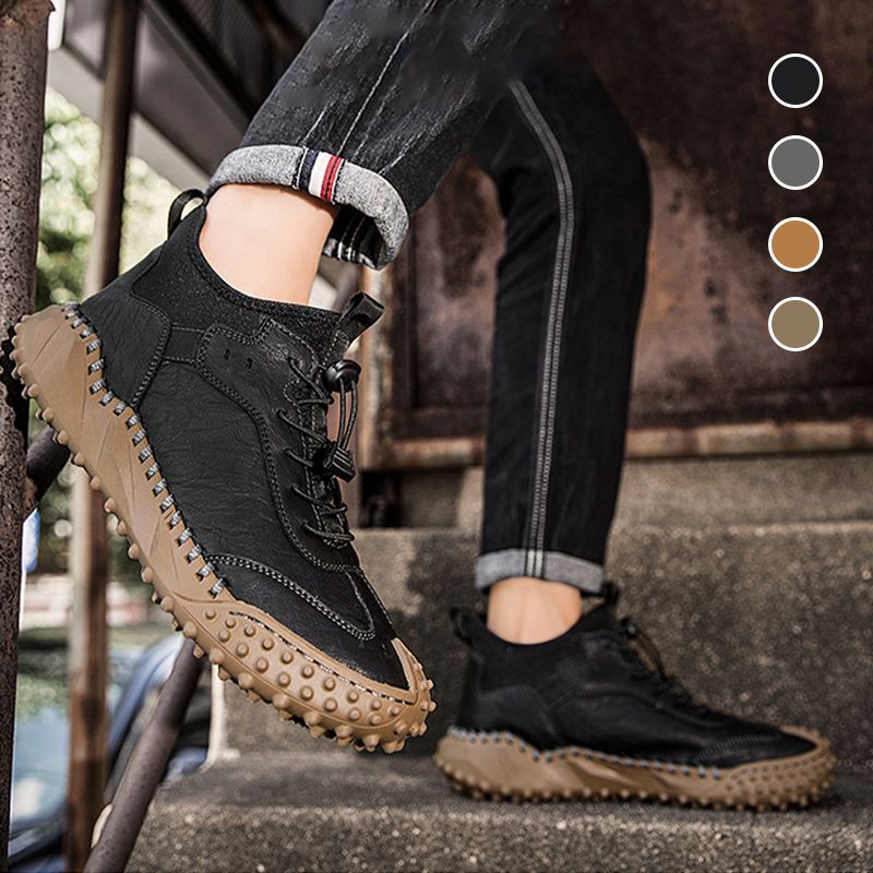 Tenis de Piel Cosidos a Mano para Hombre Todo Terreno - vista 11